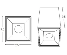 Lubinis šviestuvas 10W LED paviršinis šviestuvas, baltos/juodos sp., 3000K, S068