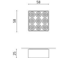 Lubinis šviestuvas 10W LED paviršinis šviestuvas Juodas FOSTER MICRO, juodas, 3000K