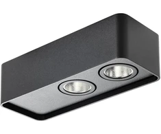 Lubinis šviestuvas 10W LED paviršinis šviestuvas YUKI, matinės juodos sp., 3000K, dimeriuojamas, 01-3692