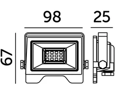 10W LED prožektorius MH, juodas, 4000K, IP65