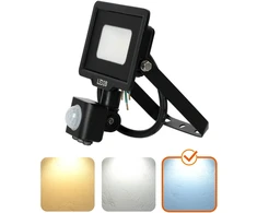 10W LED prožektorius su judesio davikliu MHC, juodas, 6500K, IP65