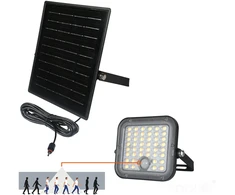 10W LED prožektorius su saulės baterija MHCS, juodas, 4000K, su judesio davikliu, IP65, 120x60°