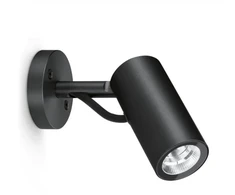 10W LED sieninis šviestuvas AGO WALL POWER, juodas, 3000K, 65°, IP66, dimeriuojamas