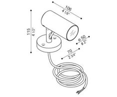 10W LED sieninis šviestuvas AGO WALL POWER, juodas, 3000K, 65°, IP66, dimeriuojamas