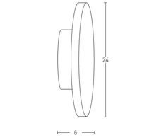10W LED sieninis šviestuvas, žalvario sp., 3000K, 20350