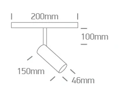 10W LED šviestuvas į magnetines sistemas MINI/MIDI/MAXI/P&amp;P, baltas, 3000/4000K, 48V, 38°, DALI, 42144L/W/V