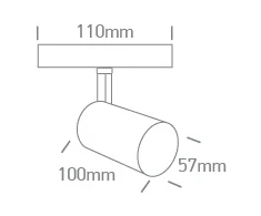 10W LED šviestuvas į magnetines sistemas FLAT, juodas, 3000/4000/5000K, 48V, 38°, 43120F/B/V
