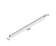 10W LED šviestuvas LINEA 600 į magnetinę sistemą PICO_LINE, juodas, 3000K, 100°, dimeriuojamas