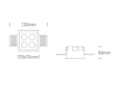 10W LED užglaistomas šviestuvas, baltas, 3000K, 50110HTR/W/W