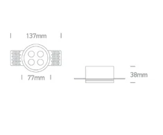 10W LED užglaistomas šviestuvas, baltas, 3000K, 10110HTR/W/W
