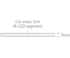10W/m itin plona lanksti COB LED juosta, 24V, IP20, 400LEDs/m, 3000K, 7843E/W