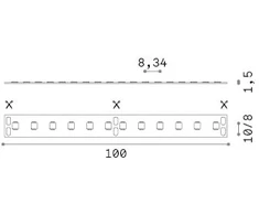10W/m LED juosta, 120LED/m, CRI90, 4000K, IP20, 24V, 5m ritė, 346403