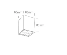 Lubinis šviestuvas 10W paviršinis šviestuvas, baltas, 3000K, 12110HB/W/W