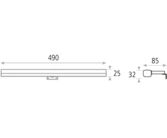 10W sieninis šviestuvas DUSTIN, chromo sp., 4000K, A356111C
