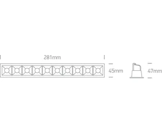 10x2W LED įleidžiamas šviestuvas, juodas, 3000K, 50902B/B/W