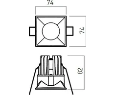 11/15W LED įleidžiamas šviestuvas XDOMINO, juodas, 4000K