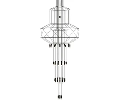 116W LED pakabinamas šviestuvas FLUSSO 43, juodas, 3000K