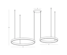 118W LED pakabinamas šviestuvas, juodas, 3000K, dimeriuojamas, šviečia į viršų ir į apačią, 25372