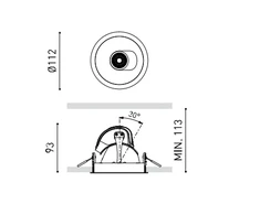 11W LED įleidžiamas pakreipiamas šviestuvas POINTER, baltas, 3000K, 56°