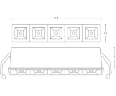 11W LED įleidžiamas šviestuvas, baltos/juodos sp., 3000K, S086