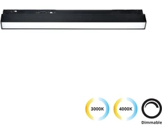 11W LED linijinis šviestuvas į magnetinę sistemą VIOKEF MAGNETIC, juodas, 3000/4000K, dimeriuojamas, 4244300-N