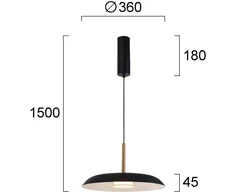 11W LED pakabinamas šviestuvas NUDO, juodos/baltos sp., 3000/4000/6000K, 4338800