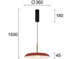 11W LED pakabinamas šviestuvas NUDO, raudonos/baltos sp., 3000/4000/6000K, 4338801