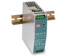 120W impulsinis maitinimo šaltinis MEAN WELL, 24V, 5A, tvirtinamas ant DIN bėgelio