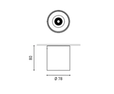 Lubinis šviestuvas 12,4W LED paviršinis šviestuvas SHOT LIGHT M, juodas, 3000K, DALI