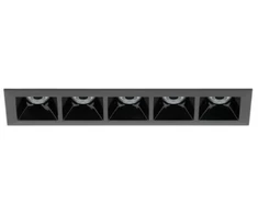 12,5W LED įleidžiamas šviestuvas KURA X5, juodas, 3000K, 52°