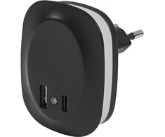 12,5W LED naktinis šviestuvas LUNETTA, juodas, 3000K, su šviesos jutikliu