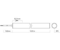12,5W/m LED šviečiantis kabelis XLOOP 25MM, 4000K, 336LED/m, 48V, IP65, 10 metrų ritė