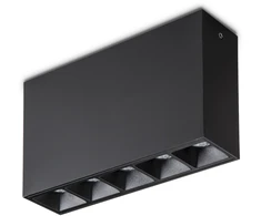 Lubinis šviestuvas Ideal Lux 10W ceiling lamp with 5 lights LIKA, 3000K, juodas