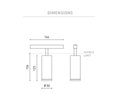 12,6W šviestuvas į magnetines sistemas FIT 50 48V, 2700K, juodas