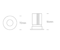 12W COB LED įleidžiamas šviestuvas, baltas, 3000K, 10112HA/W/W