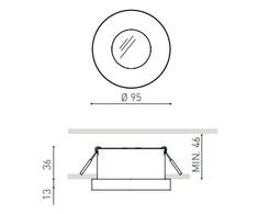 12W įleidžiamas LED šviestuvas PUCK L, baltas 3000K