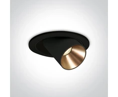 12W LED įleidžiamas, pakreipiamas šviestuvas, juodas, 3000/3500/4000K, 11112B/B/V