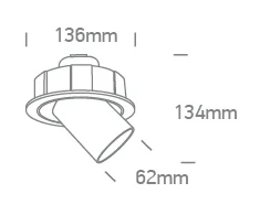 12W LED įleidžiamas, pakreipiamas šviestuvas, juodas, 3000/3500/4000K, 11112B/B/V