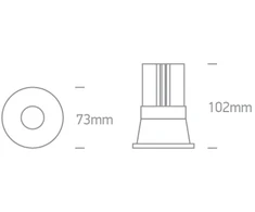12W LED įleidžiamas šviestuvas, baltas, 3000/3500/4000K, 10112K/W/V