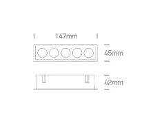 12W LED įleidžiamas šviestuvas, baltas, 3000K, 50012H/W/W