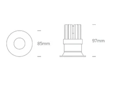 12W LED įleidžiamas šviestuvas, baltas, 3000K, 10112R/W/W