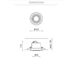12W LED įleidžiamas šviestuvas HIDDEN, baltas, 3000K, 24°