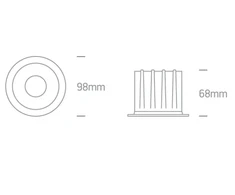 12W LED įleidžiamas šviestuvas, juodas, 3000/3500/4000K, 10112Z/B/V