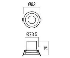 12W LED įleidžiamas šviestuvas XSPA, matinės juodos sp., 3000K, dimeriuojamas