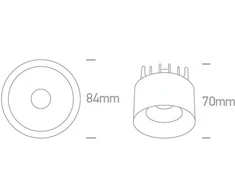 12W LED įleidžiamo montavimo šviestuvas, baltas, 3000K, 10112A/W/W