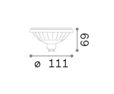 12W LED lemputė, GU10, balta, 3000K, 40°, dimeriuojama, 327075