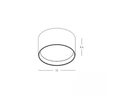 12W LED lubinis šviestuvas, aukso sp., 2700/3200/4000K, DALI, IP44, 25215