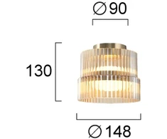 12W LED lubinis šviestuvas LUXE, žalvario/gintaro sp., 3000K, 4346600