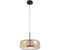 12W LED pakabinamas šviestuvas DECO, juodu korpusu/gintaro sp. stiklas, 3000K, 4319100