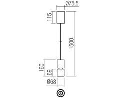 12W LED pakabinamas šviestuvas NAKU, baltas, 3000K